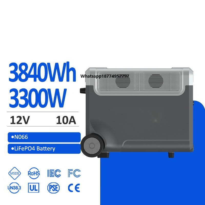Pure Sine Wave Inverter - สถานีพลังงานแบบพกพา SAMAS 3840wh3300W พร้อมแบตเตอรี่เสริม ชาร์จพลังงานแสงอาทิตย์ได้ อินเวอร์เตอร์คลื่นไซน์บริสุทธิ์