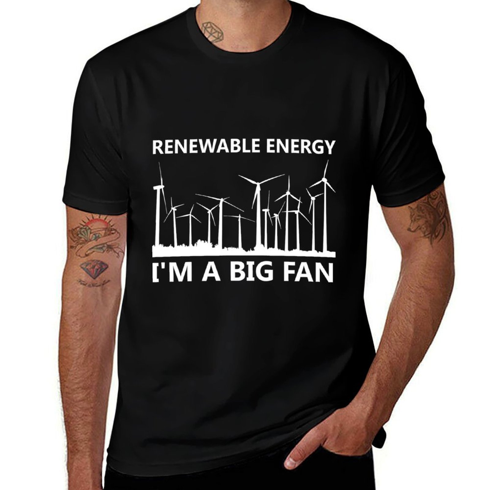 Renewable Energy Work - พลังงานทดแทน ฉันเป็นแฟนกังหันลมอย่างยิ่ง ของขวัญวินเทจสุดคลาสสิก เสื้อยืดลำลอง เสื้อยืดสำหรับทำงาน